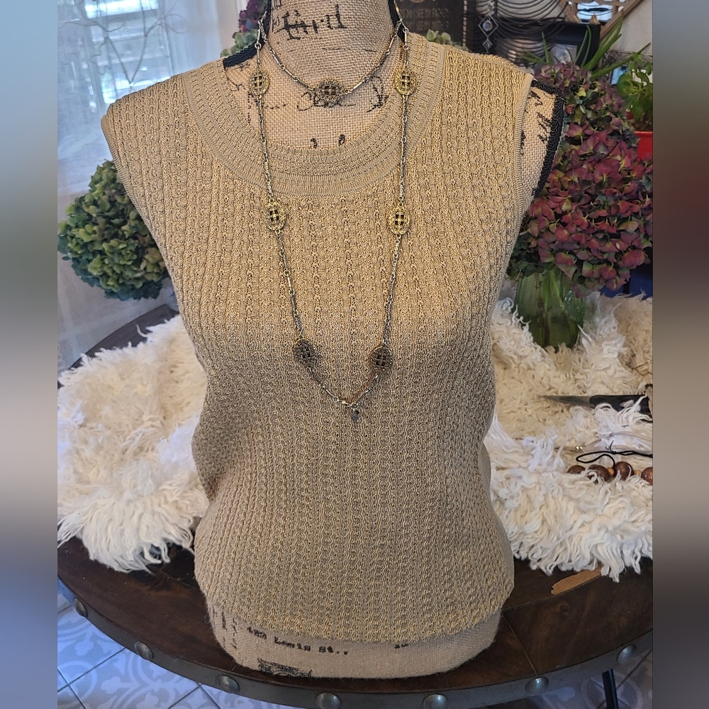 Jones New York Collection - Gold Knit Tank - NWOT - M
